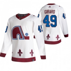 Men Colorado Avalanche 49 Samuel Girard White Adidas 2020 21 Reverse Retro Alternate NHL Jersey