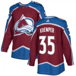 Mens Adidas Colorado Avalanche 35 Darcy Kuemper Burgundy Home Authentic Stitched NHL Jersey