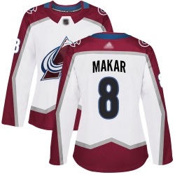 Women Adidas Colorado Avalanche 8 Cale Makar White Stitched NHL Jersey