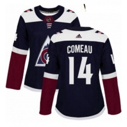Womens Adidas Colorado Avalanche 14 Blake Comeau Authentic Navy Blue Alternate NHL Jersey 