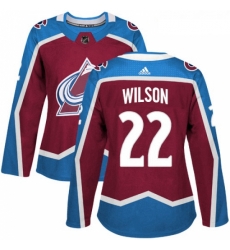 Womens Adidas Colorado Avalanche 22 Colin Wilson Authentic Burgundy Red Home NHL Jersey 