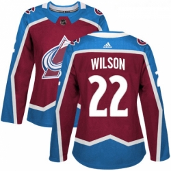 Womens Adidas Colorado Avalanche 22 Colin Wilson Authentic Burgundy Red Home NHL Jersey 