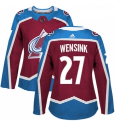 Womens Adidas Colorado Avalanche 27 John Wensink Authentic Burgundy Red Home NHL Jersey 