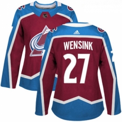 Womens Adidas Colorado Avalanche 27 John Wensink Premier Burgundy Red Home NHL Jersey 