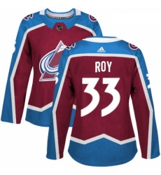 Womens Adidas Colorado Avalanche 33 Patrick Roy Authentic Burgundy Red Home NHL Jersey 