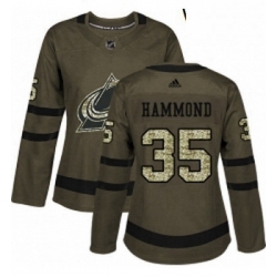 Womens Adidas Colorado Avalanche 35 Andrew Hammond Authentic Green Salute to Service NHL Jersey 