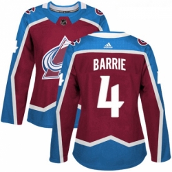 Womens Adidas Colorado Avalanche 4 Tyson Barrie Authentic Burgundy Red Home NHL Jersey 