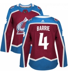 Womens Adidas Colorado Avalanche 4 Tyson Barrie Premier Burgundy Red Home NHL Jersey 