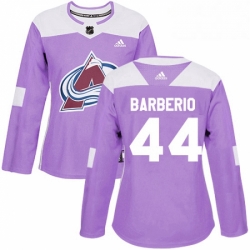 Womens Adidas Colorado Avalanche 44 Mark Barberio Authentic Purple Fights Cancer Practice NHL Jersey 