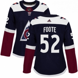 Womens Adidas Colorado Avalanche 52 Adam Foote Authentic Navy Blue Alternate NHL Jersey 