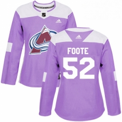 Womens Adidas Colorado Avalanche 52 Adam Foote Authentic Purple Fights Cancer Practice NHL Jersey 