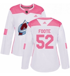 Womens Adidas Colorado Avalanche 52 Adam Foote Authentic WhitePink Fashion NHL Jersey 