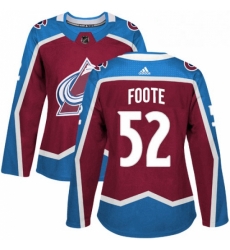 Womens Adidas Colorado Avalanche 52 Adam Foote Premier Burgundy Red Home NHL Jersey 