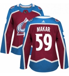Womens Adidas Colorado Avalanche 59 Cale Makar Authentic Burgundy Red Home NHL Jersey 