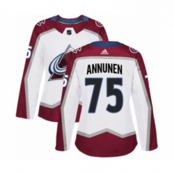 Womens Adidas Colorado Avalanche 75 Justus Annunen Authentic White Away NHL Jersey 