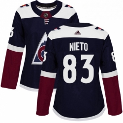 Womens Adidas Colorado Avalanche 83 Matt Nieto Authentic Navy Blue Alternate NHL Jersey 