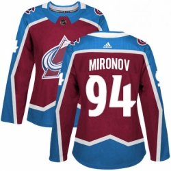 Womens Adidas Colorado Avalanche 94 Andrei Mironov Authentic Burgundy Red Home NHL Jersey 