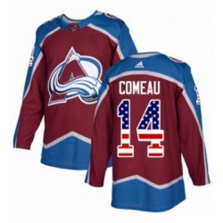Youth Adidas Colorado Avalanche 14 Blake Comeau Authentic Burgundy Red USA Flag Fashion NHL Jersey 