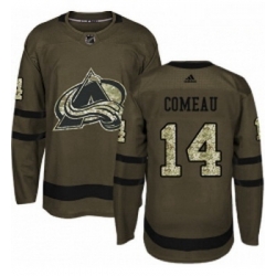 Youth Adidas Colorado Avalanche 14 Blake Comeau Authentic Green Salute to Service NHL Jersey 