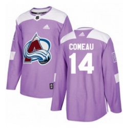 Youth Adidas Colorado Avalanche 14 Blake Comeau Authentic Purple Fights Cancer Practice NHL Jersey 