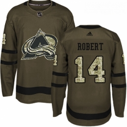 Youth Adidas Colorado Avalanche 14 Rene Robert Authentic Green Salute to Service NHL Jersey 