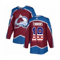 Youth Adidas Colorado Avalanche 18 Conor Timmins Authentic Burgundy Red USA Flag Fashion NHL Jersey 