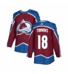 Youth Adidas Colorado Avalanche 18 Conor Timmins Premier Burgundy Red Home NHL Jersey 