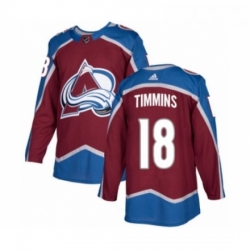Youth Adidas Colorado Avalanche 18 Conor Timmins Premier Burgundy Red Home NHL Jersey 