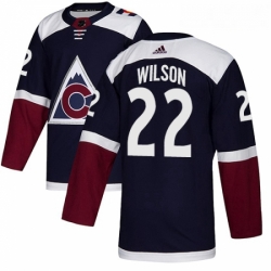 Youth Adidas Colorado Avalanche 22 Colin Wilson Authentic Navy Blue Alternate NHL Jersey 