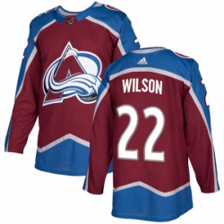 Youth Adidas Colorado Avalanche 22 Colin Wilson Premier Burgundy Red Home NHL Jersey 