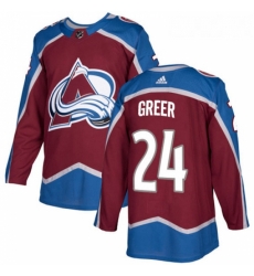 Youth Adidas Colorado Avalanche 24 AJ Greer Authentic Burgundy Red Home NHL Jersey 