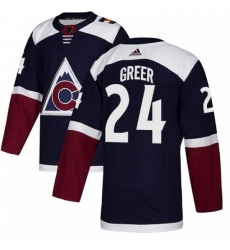 Youth Adidas Colorado Avalanche 24 AJ Greer Authentic Navy Blue Alternate NHL Jersey 