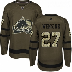 Youth Adidas Colorado Avalanche 27 John Wensink Authentic Green Salute to Service NHL Jersey 