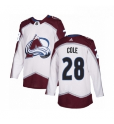 Youth Adidas Colorado Avalanche 28 Ian Cole Authentic White Away NHL Jersey 