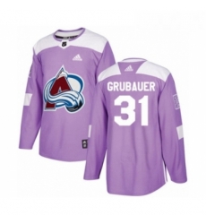 Youth Adidas Colorado Avalanche 31 Philipp Grubauer Authentic Purple Fights Cancer Practice NHL Jersey 