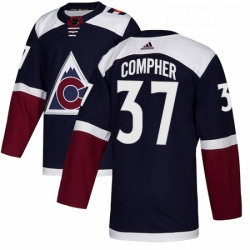 Youth Adidas Colorado Avalanche 37 JT Compher Authentic Navy Blue Alternate NHL Jersey 