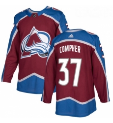 Youth Adidas Colorado Avalanche 37 JT Compher Premier Burgundy Red Home NHL Jersey 