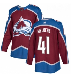 Youth Adidas Colorado Avalanche 41 Nicolas Meloche Premier Burgundy Red Home NHL Jersey 