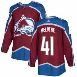 Youth Adidas Colorado Avalanche 41 Nicolas Meloche Premier Burgundy Red Home NHL Jersey 