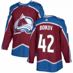Youth Adidas Colorado Avalanche 42 Sergei Boikov Authentic Burgundy Red Home NHL Jersey 