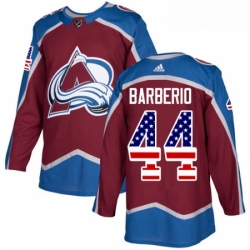Youth Adidas Colorado Avalanche 44 Mark Barberio Authentic Burgundy Red USA Flag Fashion NHL Jersey 