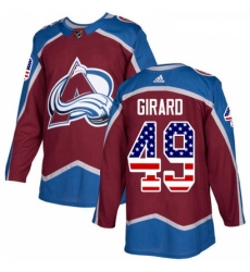 Youth Adidas Colorado Avalanche 49 Samuel Girard Authentic Burgundy Red USA Flag Fashion NHL Jersey 