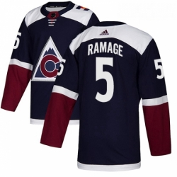 Youth Adidas Colorado Avalanche 5 Rob Ramage Authentic Navy Blue Alternate NHL Jersey 