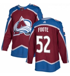 Youth Adidas Colorado Avalanche 52 Adam Foote Authentic Burgundy Red Home NHL Jersey 