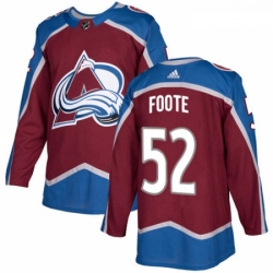 Youth Adidas Colorado Avalanche 52 Adam Foote Premier Burgundy Red Home NHL Jersey 