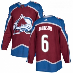 Youth Adidas Colorado Avalanche 6 Erik Johnson Authentic Burgundy Red Home NHL Jersey 