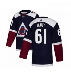 Youth Adidas Colorado Avalanche 61 Martin Kaut Authentic Navy Blue Alternate NHL Jersey 