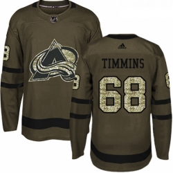 Youth Adidas Colorado Avalanche 68 Conor Timmins Premier Green Salute to Service NHL Jersey 