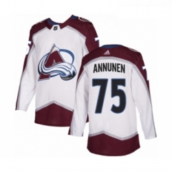 Youth Adidas Colorado Avalanche 75 Justus Annunen Authentic White Away NHL Jersey 