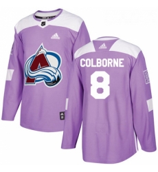 Youth Adidas Colorado Avalanche 8 Joe Colborne Authentic Purple Fights Cancer Practice NHL Jersey 
